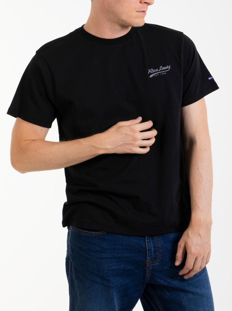 T-shirt Essentiel en coton SIGNAT1 'Rica Lewis' Noir - Kiabi