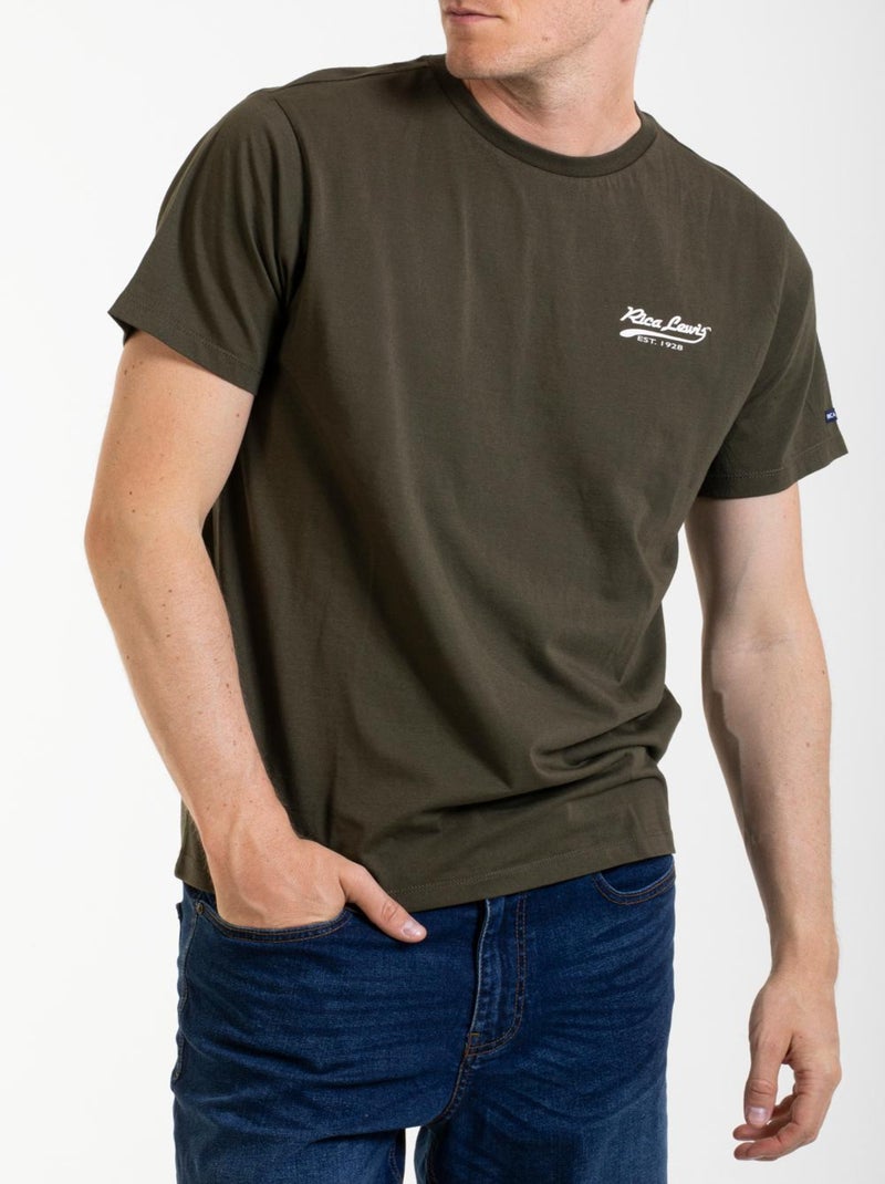 T-shirt Essentiel en coton SIGNAT1 'Rica Lewis' Vert - Kiabi