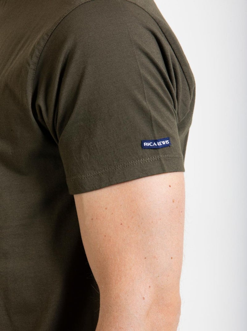 T-shirt Essentiel en coton SIGNAT1 'Rica Lewis' Vert - Kiabi