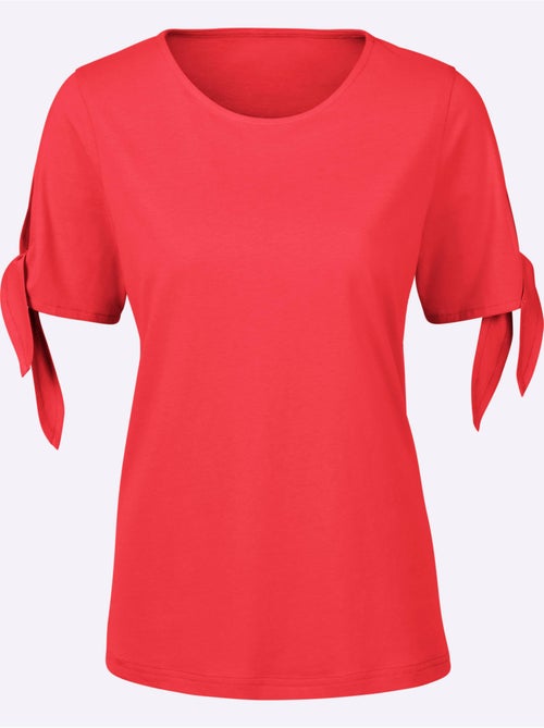 T-shirt estival à fente et manches légères à nouer - Taille standard - Moda Vilona - Kiabi T-shirt estival à fente et manches légères à nouer - Taille standard - Moda Vilona - Kiabi