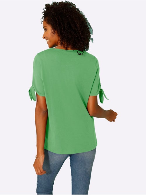 T-shirt estival à manches légères avec lien à nouer - Taille standard - Moda Vilona - Kiabi