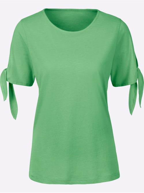 T-shirt estival à manches légères avec lien à nouer - Taille standard - Moda Vilona - Kiabi
