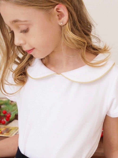 T-shirt  et  Col Claudine   Manches Courtes  SOPHIA - 'LA FAUTE A VOLTAIRE' - Kiabi