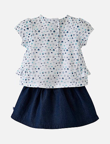 T-SHIRT ET JUPE SHORT MENTHE A L'EAU