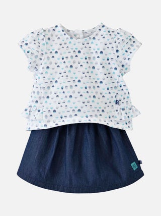 T-SHIRT ET JUPE SHORT MENTHE A L'EAU
