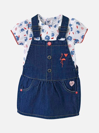 T-SHIRT ET ROBE DENIM "FLAMINGO"