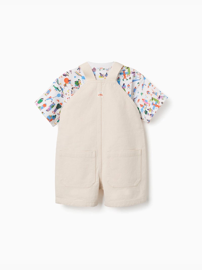 T-shirt et salopette Carolina Celas x Zippy Beige clair - Kiabi