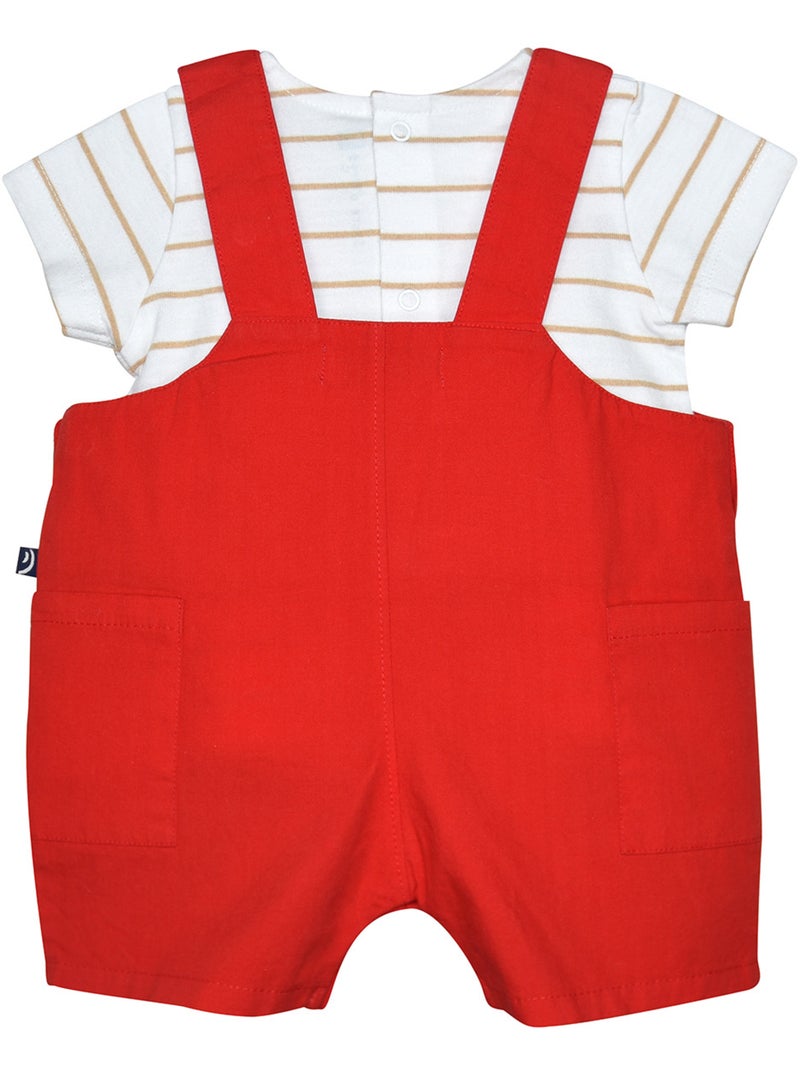 T-shirt et salopette courte Randy Rouge - Kiabi
