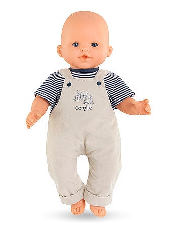 T-Shirt et Salopette Écru Bords de Loire pour poupon 36 cm