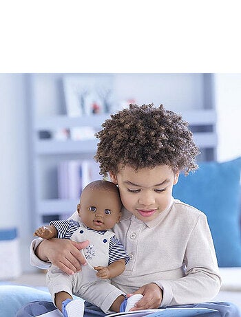 T-Shirt et Salopette Écru Bords de Loire pour poupon 36 cm