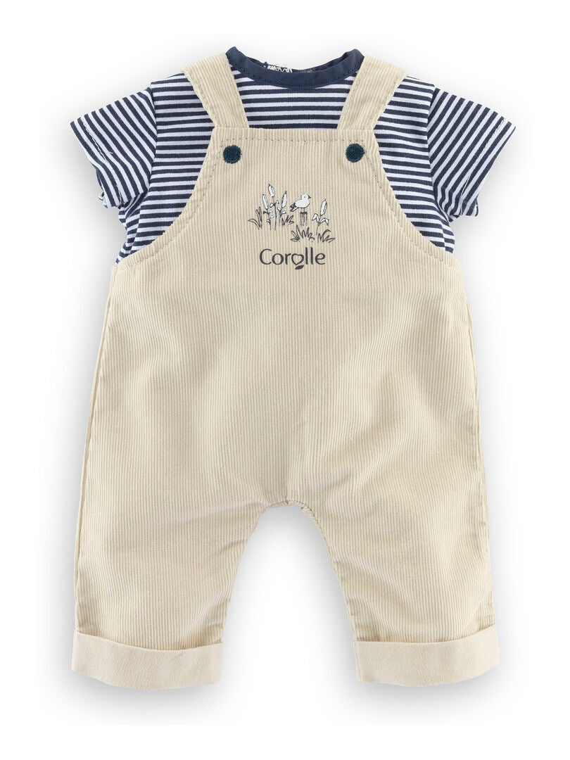 T-Shirt et Salopette ??cru Bords de Loire pour poupon 36 cm - Beige - Kiabi - 22.00�?�