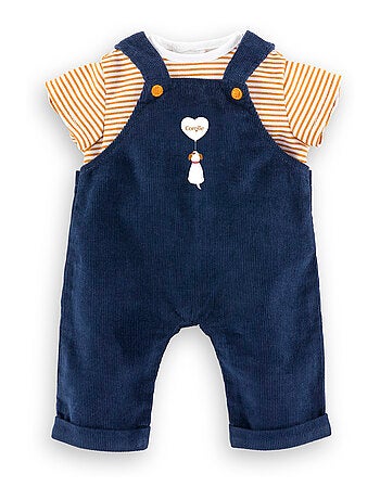 T-Shirt et Salopette Marine pour poupon 30 cm