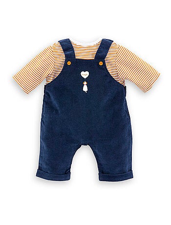 T-Shirt et Salopette Marine pour poupon 42 cm