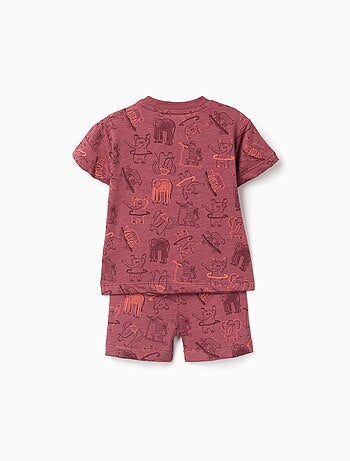 T-shirt et short en coton avec motif animalier