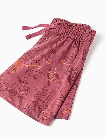 T-shirt et short en coton avec motif animalier