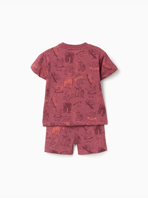 T-shirt et short en coton avec motif animalier - Kiabi