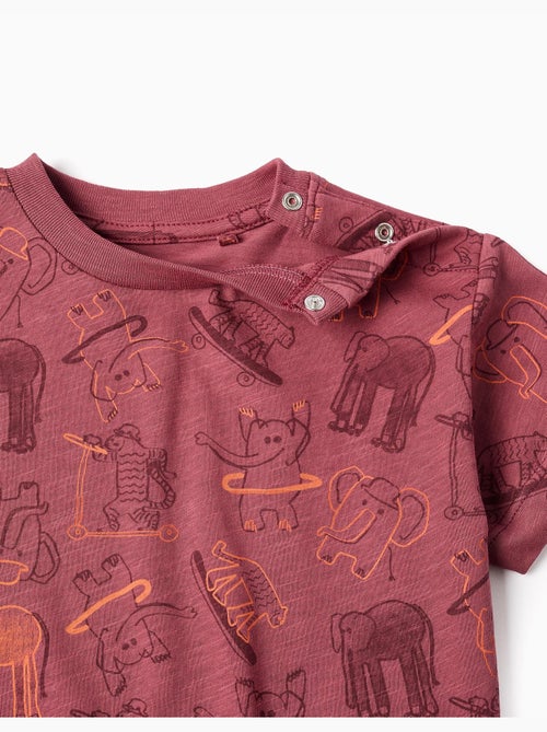 T-shirt et short en coton avec motif animalier - Kiabi