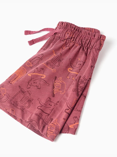 T-shirt et short en coton avec motif animalier - Kiabi