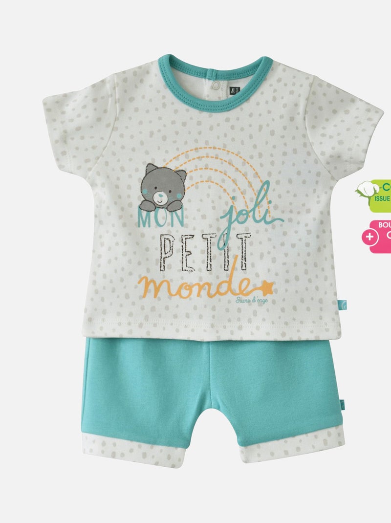 T-SHIRT ET SHORT INTERLOCK ENESS Blanc - Kiabi