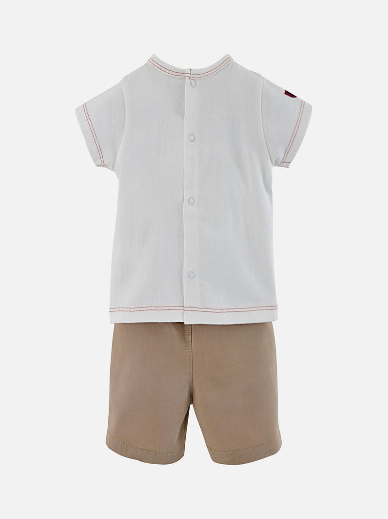 T SHIRT ET SHORT TOILE BEBE GARCON Beige - Kiabi