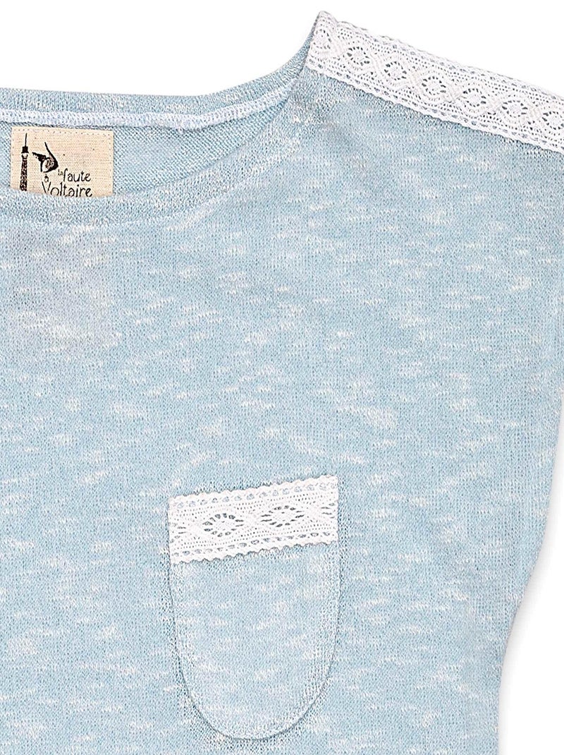 T-shirt Été   Coton Effet Bambou     LILI - La Faute à Voltaire Bleu Gris - Kiabi