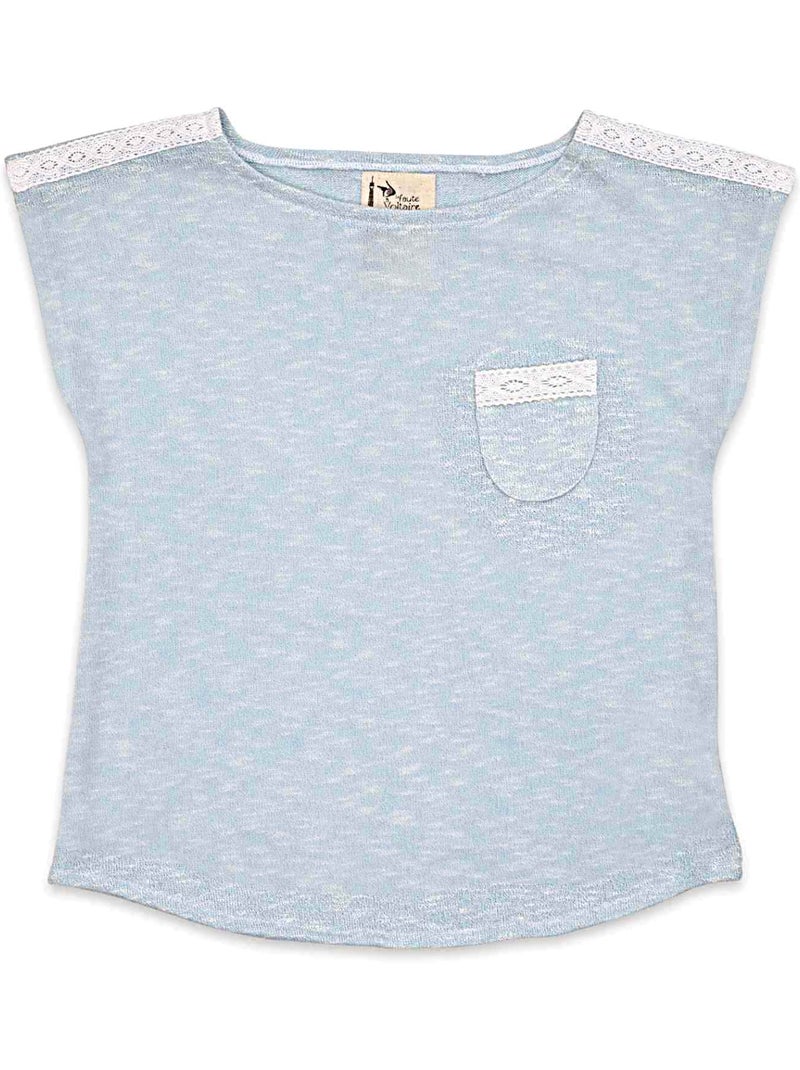 T-shirt Été   Coton Effet Bambou     LILI - La Faute à Voltaire Bleu Gris - Kiabi