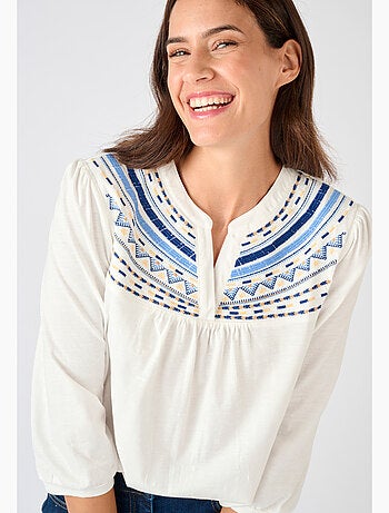 T-shirt ethnique pur coton - Damart
