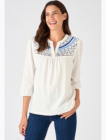 T-shirt ethnique pur coton - Damart