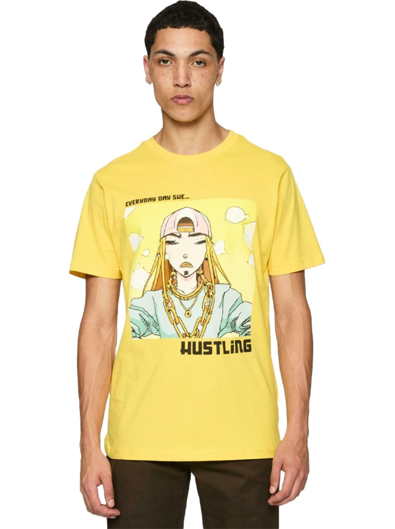 T-shirt everyday she hustling - mister tee Jaune - Kiabi