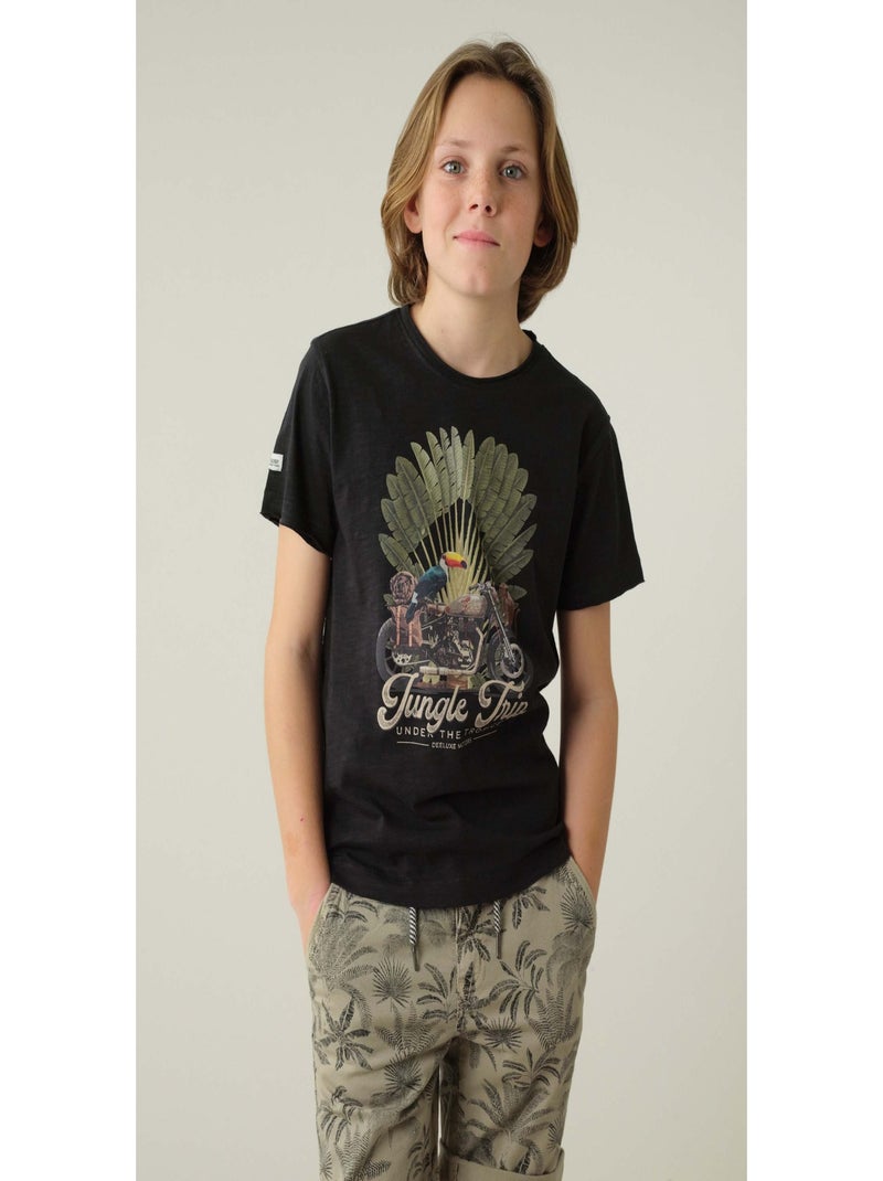 T-shirt exotique 'Deeluxe' gris anthracite - Kiabi