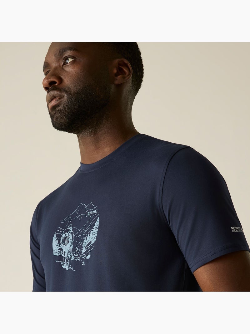 T-shirt extensible manches courtes motif/style dessin au trait fingal - regatta Bleu marine - Kiabi
