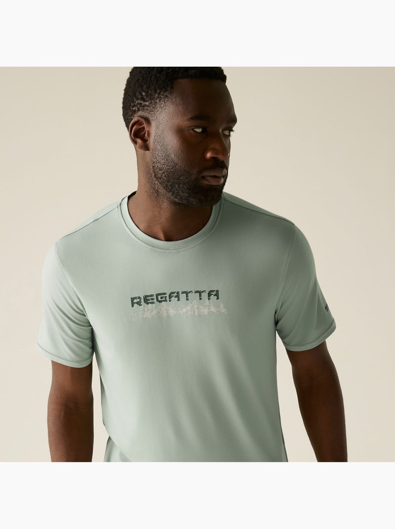 T-shirt extensible manches courtes motif/style texte - regatta Vert pastel - Kiabi