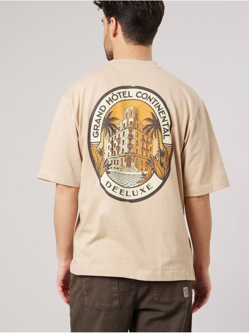 T-shirt extra loose homme en 100% coton 'deeluxe' Beige coquille - Kiabi