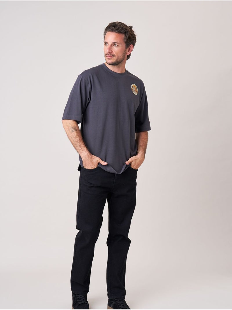 T-shirt extra loose homme en 100% coton 'deeluxe' gris anthracite - Kiabi