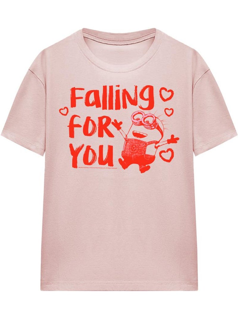 T-shirt falling for you ladies - minions Rose pâle - Kiabi