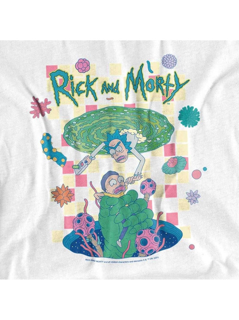 T-shirt falling portals - rick et morty Blanc - Kiabi