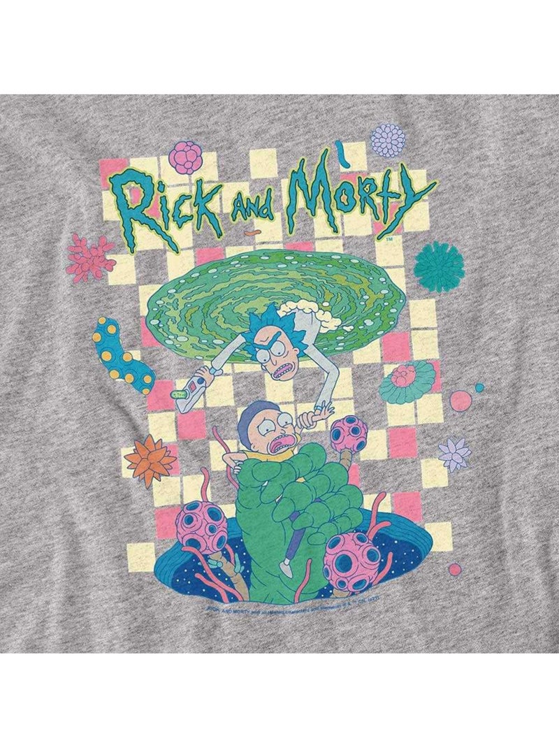 T-shirt falling portals - rick et morty Gris Gris clair - Kiabi