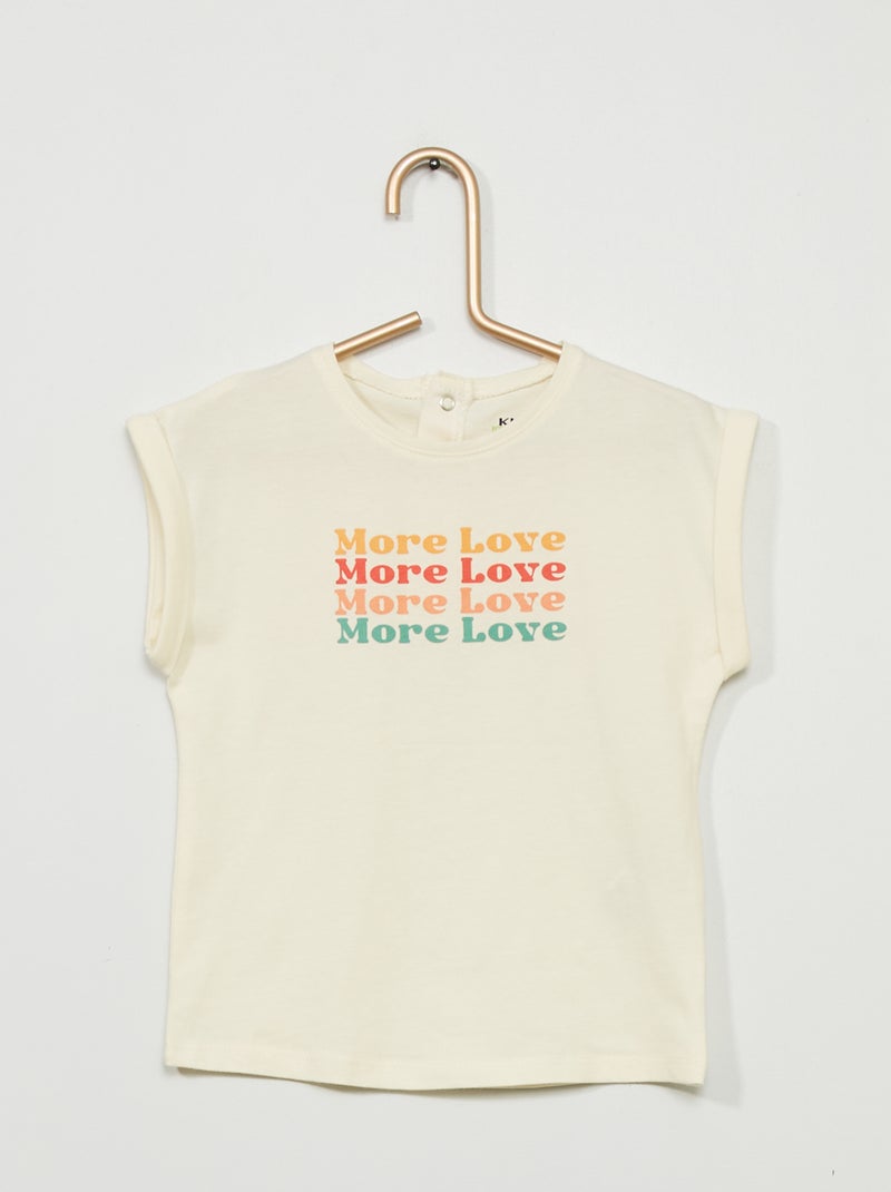 T-shirt 'Famille' en jersey' Blanc 'love' - Kiabi