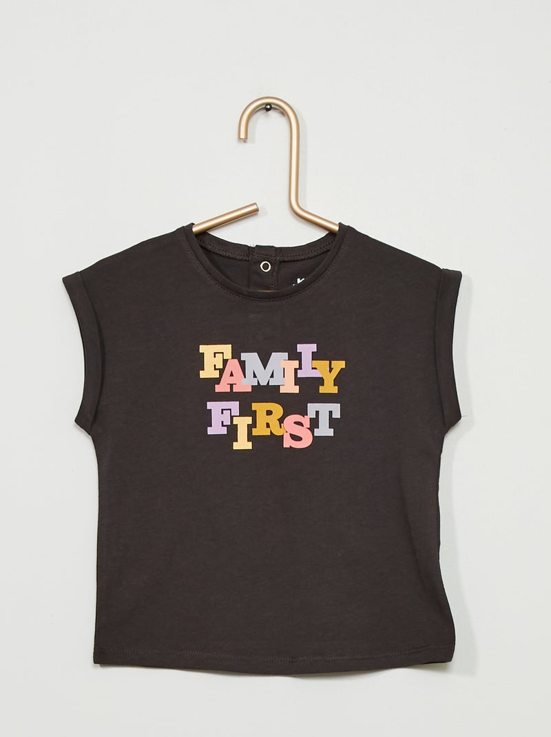 T-shirt 'Famille' en jersey' Gris - Kiabi