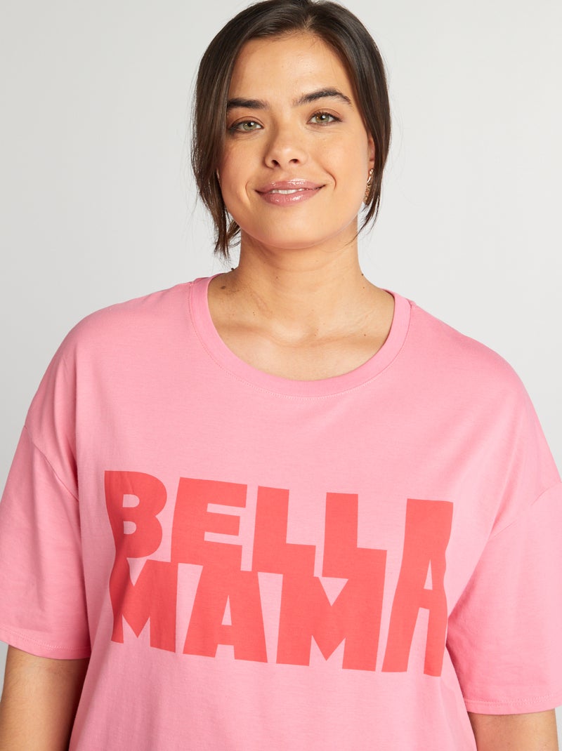 T-shirt 'famille' manches courtes Rose - Kiabi