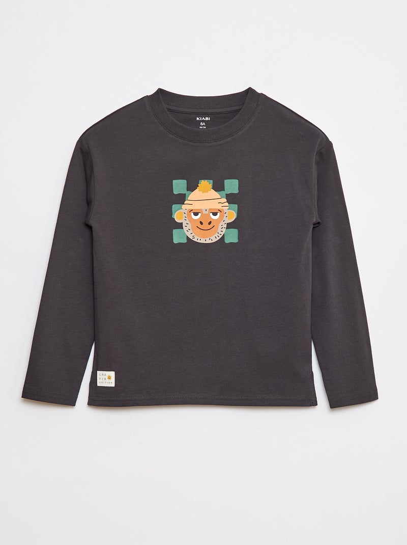 T-shirt fantaisie - Grafik Edition Gris - Kiabi