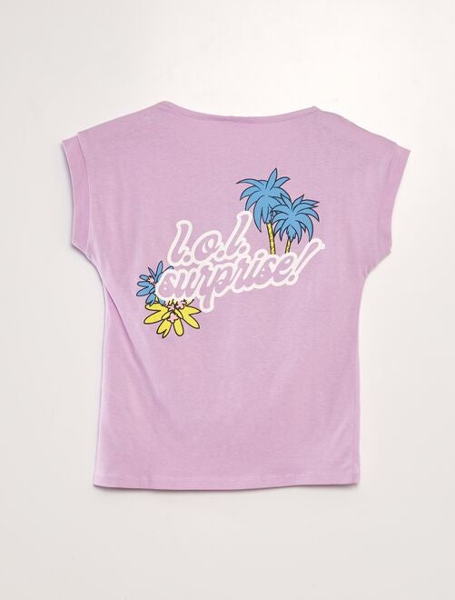 T-shirt fantaisie à paillettes 'Lol' - Kiabi