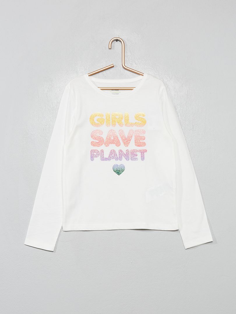 T-shirt  fantaisie écru/planet - Kiabi