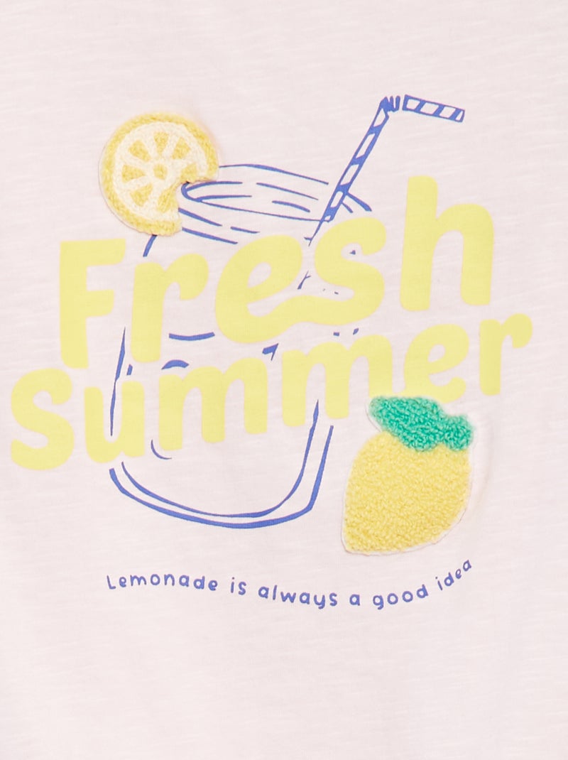 T-shirt fantaisie en coton ROSE - Kiabi