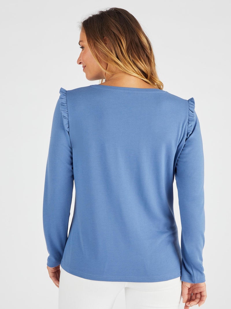 T-shirt fantaisie Thermolactyl - Damart Bleu - Kiabi