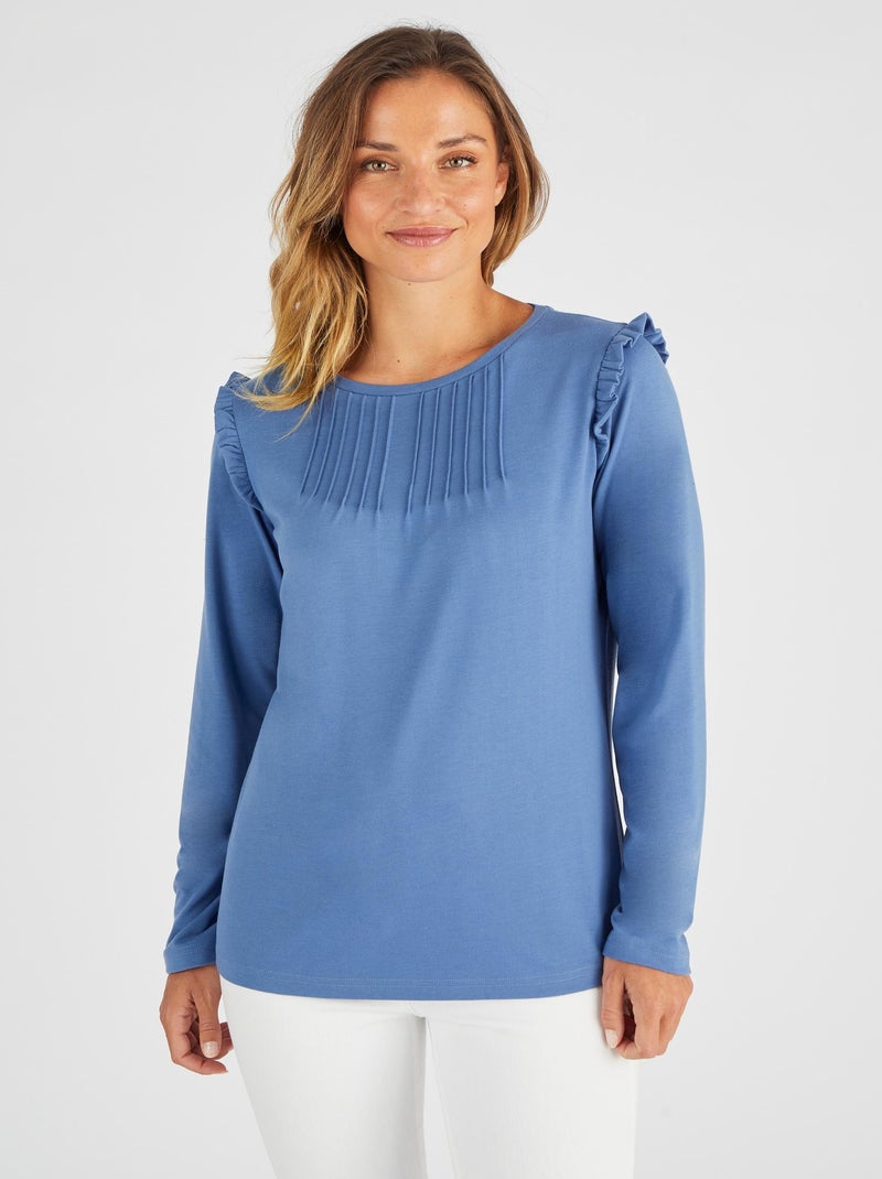 T-shirt fantaisie Thermolactyl - Damart Bleu - Kiabi