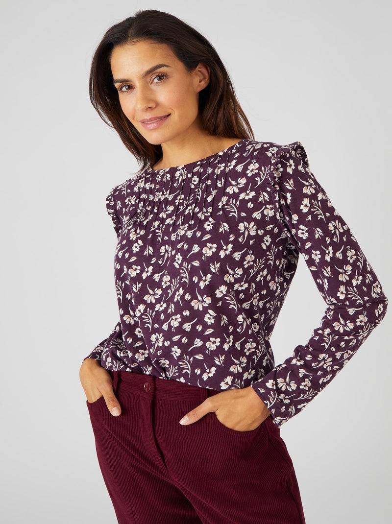 T-shirt fantaisie Thermolactyl - Damart Violet - Kiabi
