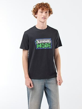T-shirt 'Fashion UK' 'Minecraft' en coton