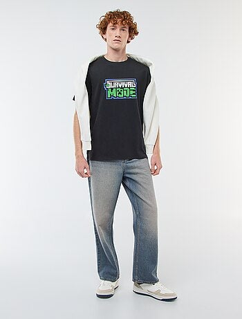 T-shirt 'Fashion UK' 'Minecraft' en coton