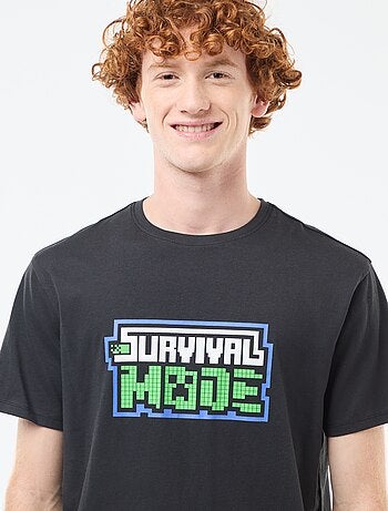T-shirt 'Fashion UK' 'Minecraft' en coton